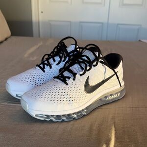 Nike Men’s Air Max 2017 Running Shoes — White/Black